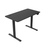 MARSGAMING MGD-ERGOPRO, Bureau à Réglage de Hauteur Électrique 73-118cm, Surface Ergonomique Fibre de Carbone, Structure Métallique, Support Casque et Gestion Câbles, Bureau Réglable 110x60cm, Noir