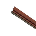 Amig - Draught Excluder for Entrance or Passage Doors | Self-Adhesive Overlay Draught Excluder | Hair Brush | Plastic Sheet Between The Brush | 1 m | Sapele | Aluminium