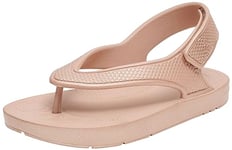 Fitflop Boy's Unisex Kids Iqushion Sandal with Backstrap Solid Flip-Flop, Rose Gold, 8 UK Child