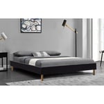 gregory - Solide et Confortable Sommier Tapissier noir + Pieds en 20 cm pour matelas en 120x200 - 2 x 13 Lattes - Montage Rapide et Facile