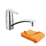 Robinet de cuisine GROHE Get Quickfix chromé + microfibre