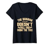 Womens The Banana doesnt fall far from the Tree Monkey V-Neck T-Shirt