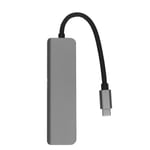 5-i-1 Typ C Hub Typ C till HD Multimedia Interface USB3.0 2 USB2.0 USB C PD Stöd 4K 30Hz Plug and Play USB C Hub Grå