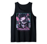 Dreaming Anime Girl Goth Vaporwave Glitch Aesthetic Lovers Tank Top