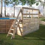 GRE - Plateforme en bois pour piscines - Mesures : 264cm x 182cm x H.133cm