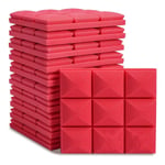 12 PCS Studio Sound Proof Foam Panels Soundproofing Wall KTV Room Red P6C42605