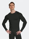 3 Pack Compression Paidat Miesten Pitkähihaiset Athletic Kylmän Sää Base Layer Aluspaita Gear T-paita harjoitteluun · Musta · M