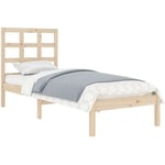 Cadre de lit bois massif 90x190 cm simple Vidaxl Naturel