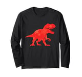 Women Cute Dinosaur Lover Funny Winter Christmas Holiday Long Sleeve T-Shirt