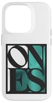 Coque pour iPhone 14 Pro Bleu sarcelle Aqua One Of Them Ones Bleu sarcelle Aqua Blanc Graphique