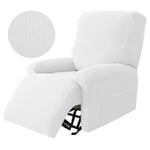 Stickade vilstolssofföverdrag Lazy Boy Elastisk soffa Protector Relax Cover Lounge Hem Husdjur Anti-Scratch 1/2/3/4 sits grid-White 3 Seater