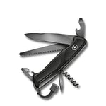 Victorinox, Ranger 55 Grip Onyx Black, Swiss Army Pocket Knife, Large, Multi Tool, Camping, 13 Functions, Blade, Can opener, Screwdriver 3 mm, Lockable Blade