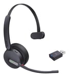 Yealink WH64 Hybrid Mono UC Headset Trådlös Huvudband Kontor/callcenter Micro-USB Bluetooth Svart