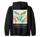 Above Clouds Distressed - Dissolve the Past Back Design Zip Hoodie