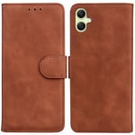 SATURCASE Coque pour Samsung Galaxy A05, Toucher Confortable PU Cuir Magnétique Flip Portefeuille Support Porte-carte Protecteur Housse Étui pour Samsung Galaxy A05 (FG-Marron)