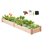 Lit De Jardin Surélevé En Bois De Sapin-Vevor-240x60x25 Cm Bac De Plantation Pour Cultiver Des Fleurs,Végétaux, Herbes