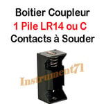 1 Boitier Coupleur pour 1 Pile 1,5 Volt R14 avec Contacts à Souder - BH211 -