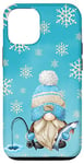 Coque pour iPhone 12/12 Pro Blue Winter Gnome Snowflakes For Men Who Loves Ice Fishing