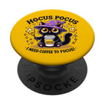 Hocus Pocus J'ai besoin d'un café pour me concentrer | Funny Kitten PopSockets PopGrip Adhésif