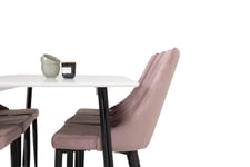 Venture Design Polar & Leone matgrupp Vit/rosa 6 st stolar & bord 180 x 90 cm