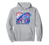 MTV Music Television Tie Dye Stars Big Chest Logo Pullover Hoodie