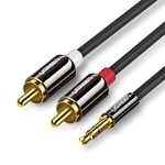 Ugreen Audio 3,5 mm AUX (uros) - 2RCA (uros) -kaapeli, 1 m - musta