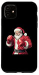 Coque pour iPhone 11 Anime Santa Claus Boxing - Boxe sur le thème des fêtes de