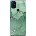 OnePlus Nord N10 5G Transparent Mobilskal Grön Marmor