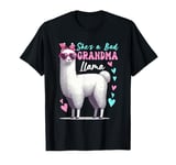 She's A Bad Funny Joke Grandma Cute Llama Mother's Day Farm T-Shirt