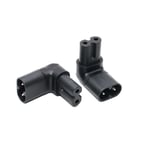 Multiprise,Figure 8 IEC320 C7 à C8 90 Degrés vers LE HAUT et Le Bas Coudée, IEC C8 à C7 Adaptateur secteur Mâle [C779402738]