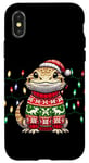 Coque pour iPhone X/XS Bearded Dragon Christmas Party Design Xmas lights