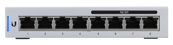 Ubiquiti Networks – UniFiSwitch kytkin, 8 porttia, GbE, 4x 50W PoE, SFP, valk. (US-8-60W)