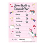 Customisable Girls Unicorn Dreams Bedtime Reward Chart A4 durable re-usable reward chart with hook and loop fastening stars, for kids & toddlers at home or away. …