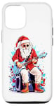 Coque pour iPhone 15 Pro Guitare de Noël Père Noël Krampus