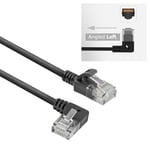 ACT CAT6A Network Cable 90° Angled Upwards, U/UTP LSZH LAN Cable Thin 3.6 mm Slimline, Flexible Ethernet Cat 6 Patch Cable with RJ45 Connector, for Use in Data Centres, 3 Metres, Left