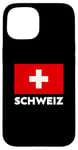 Coque pour iPhone 15 Switzerland Flag Schweiz Suisse Swiss White Red