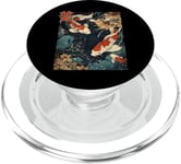 Beauté Koi Fish Pond Japan Zen Garden Vintage Art Lovers PopSockets PopGrip pour MagSafe