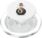 Rockabilly Girl on a Huit Ball Pool Player Billard PopSockets PopGrip pour MagSafe