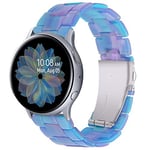 Miimall Resin Strap for Samsung Galaxy Watch 7 FE 6 5 4 40mm 44mm/6 Classic 43mm 47mm/5 Pro 45mm/4 Classic, 20mm Lightweight Band with Stainless Steel Buckle Wristband (Phantom of the Blue)