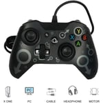 Manette Filaire pour Xbox One Contrôleur Dual Vibration USB Wired Gamepad Manette pour Xbox One et PC Windows 7 - 8 - 10 - Noir