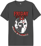 Friday the 13th Men's Uxfridmts001 T-Shirt, Charcoal, XXL