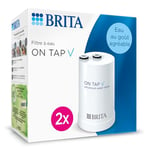 BRITA Pack de 2X filtres à Eau on Tap V (= 4 Mois de Filtration) - pour Une Eau filtrée au goût agréable instantanément, Directement Depuis Votre Robinet de Cuisine.
