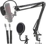 Hyperx Quadcast Boom Arm with Mic Pop Filter - Microphone Stand and 3 Layers Mic