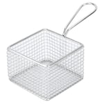 Mini Fry Basket Square, 3.5 Inch Stainless Steel Frying Basket Chip Basket French Fry Serving Basket Fryer Basket for Restaurant BBQ