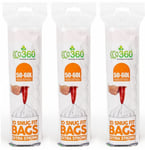 3 X Eco360 Brabantia H Compatible Bin Liners 50-60L Pack 10