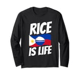 Cool Rice Design For Men Women White Food Cooker Rice Lover Long Sleeve T-Shirt