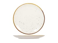 Saturnia Stains Lot de 6 assiettes plates, en porcelaine décorée, beige, 28 cm