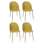 Lot de 4 Chaises Scandinave "Bergen" 81cm Moutarde