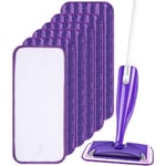 GABRIELLE 6 pièces tampons de vadrouille réutilisables pour Swiffer WetJet, 30x14 cm, tampons de vadrouille en microfibre humides et secs, violet