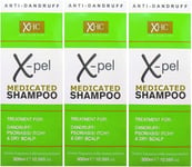 Xpel Medicated Shampoo Treatment for Dandruff Psoriasis Dry Itchy Scalp (3 X 300